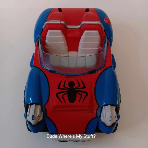 2010 MARVEL HASBRO 7" SPIDER-MAN CAR ONLY WITH SPRING LOADED RETRACTABLE WHEELS - Picture 3 of 10